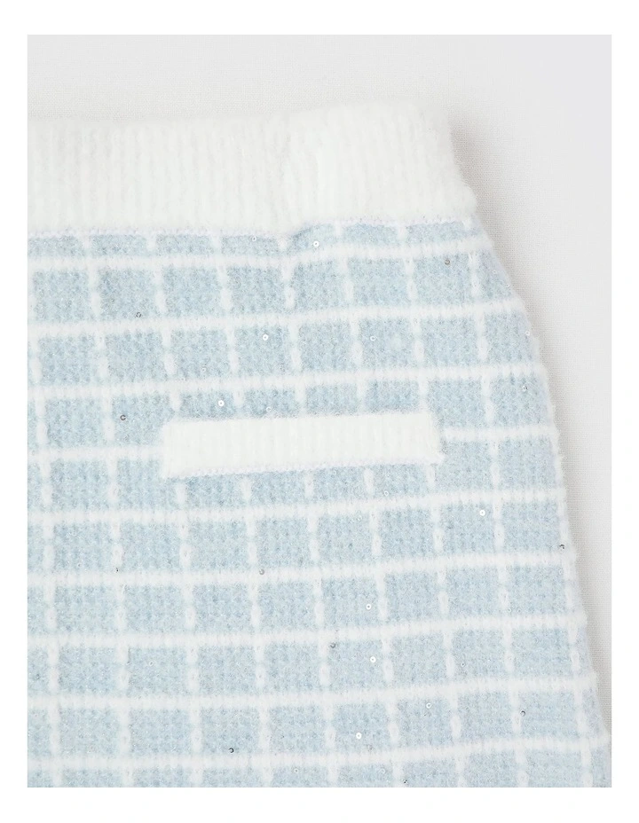 Gen Knit Tweed Skirt in Blue image 4