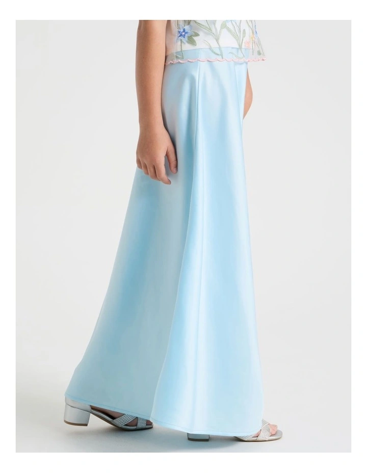 Bella Senior Satin Skirt in Blue image 3