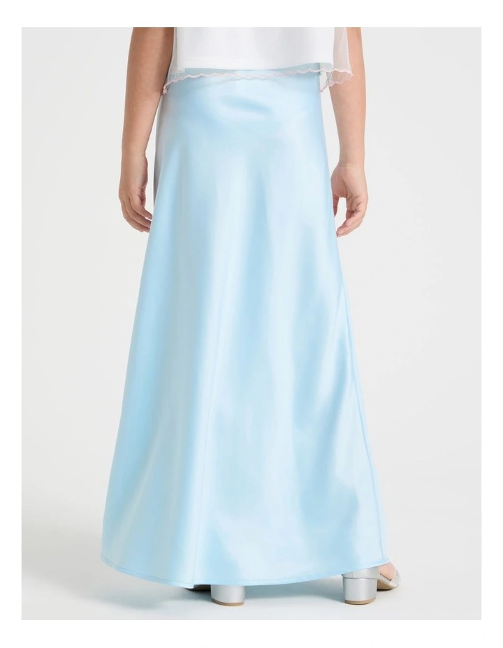 Bella Senior Satin Skirt in Blue image 4