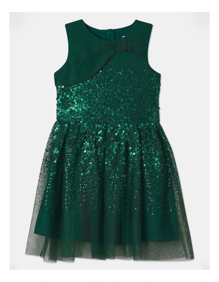 Amelia Pleated Dress In Green image 1