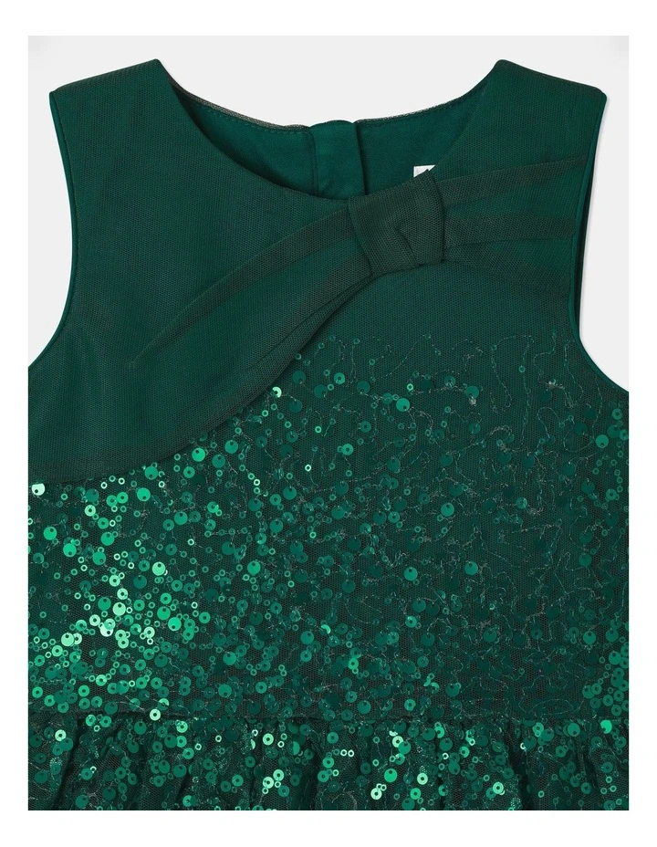 Amelia Pleated Dress In Green image 2