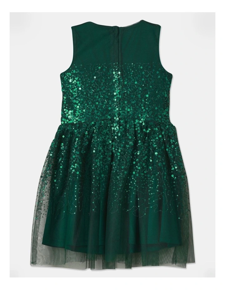 Amelia Pleated Dress In Green image 3