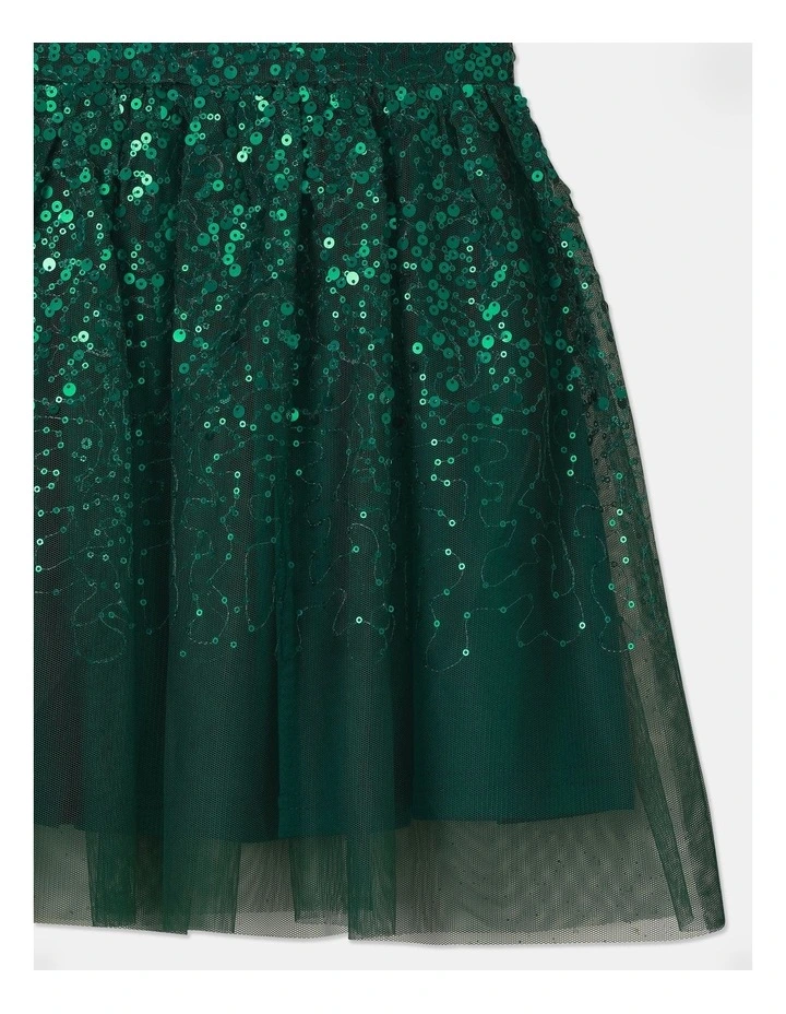 Amelia Pleated Dress In Green image 4