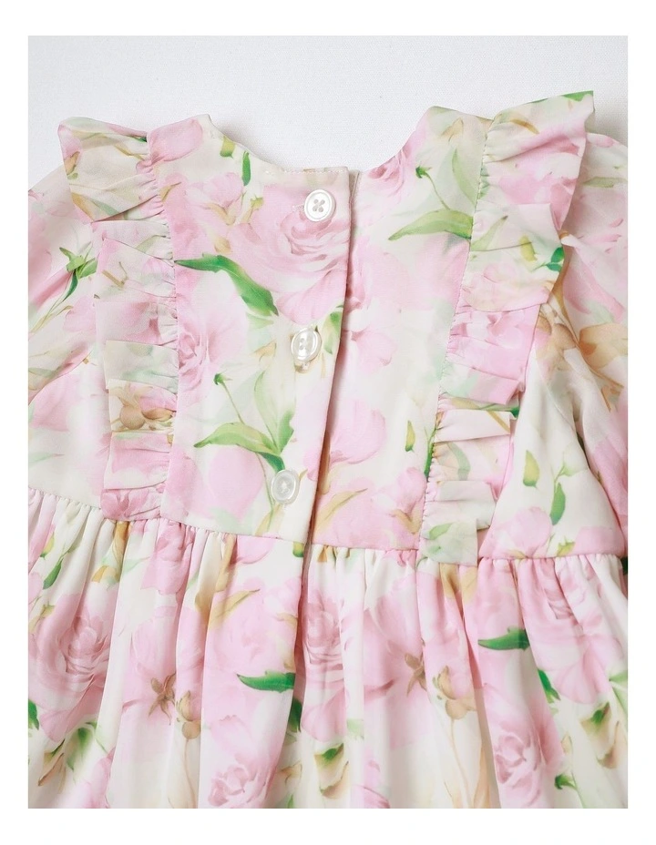 Becky Ruffle Floral Dress in Pink image 5