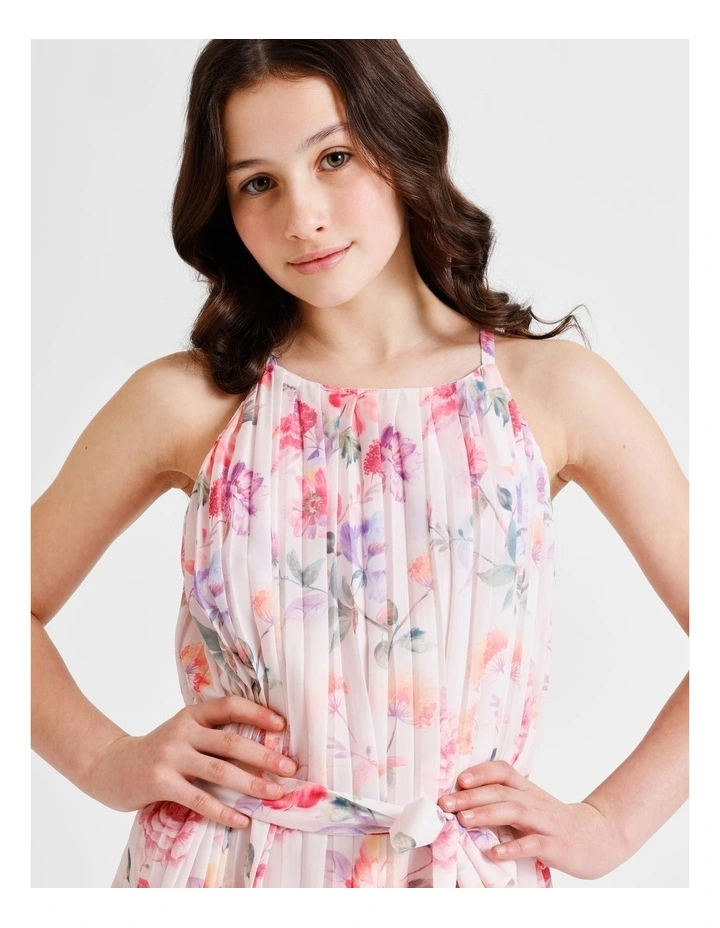 Ellie Sleeveless Ombre Pleated Dress in Pink image 3