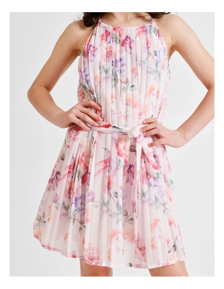 Ellie Sleeveless Ombre Pleated Dress in Pink image 5
