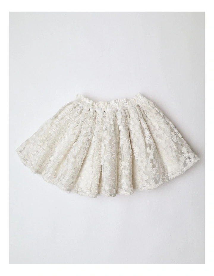 Florence Short Sleeve Two Piece Set with Tutu Skirt in White image 4