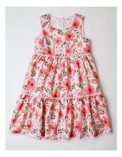 Emilia Junior Sleeveless Dress with Tiered Skirt in Light Pink