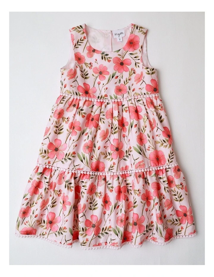 Emilia Junior Sleeveless Dress with Tiered Skirt in Light Pink image 1