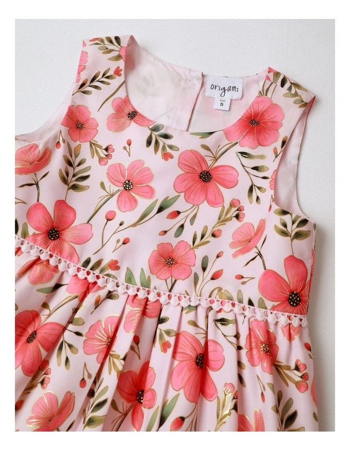 Emilia Junior Sleeveless Dress with Tiered Skirt in Light Pink image 2