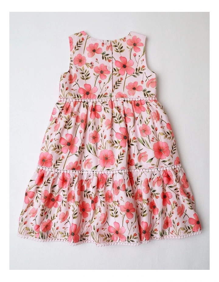 Emilia Junior Sleeveless Dress with Tiered Skirt in Light Pink image 3
