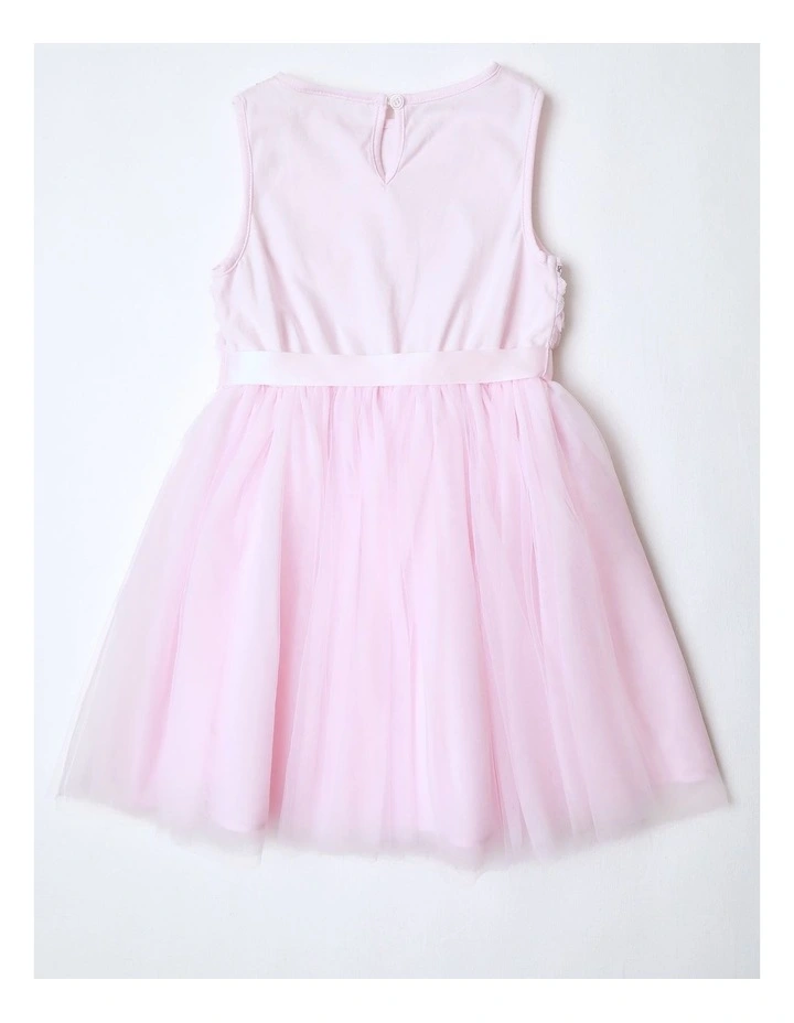 Angelina Junior Sleeveless Tutu Dress with Daisy Rouleau Bodice and Tulle Skirt in Light Pink image 3