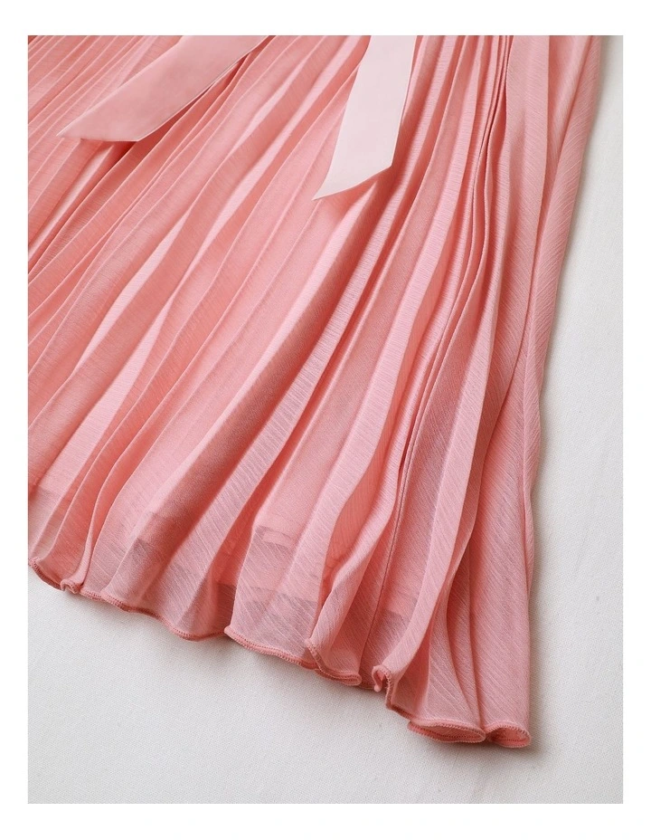 Star Junior Sleeveless Woven Sequin Dress with Pleated Skirt in Blush image 4
