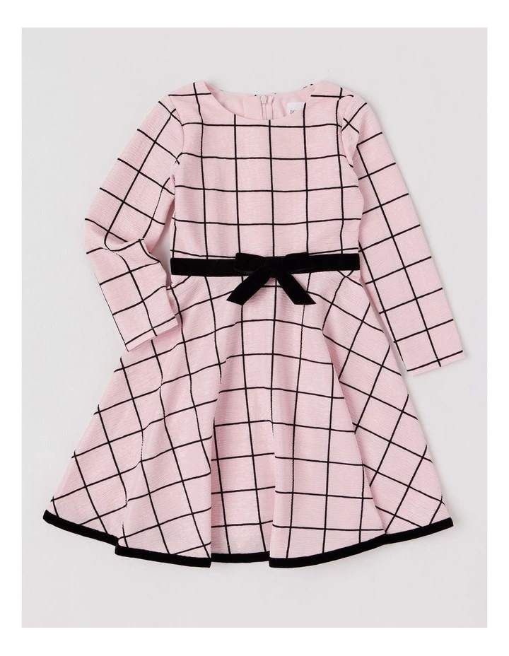 Madeline Crinkle Windowpane Dress in Pink image 1