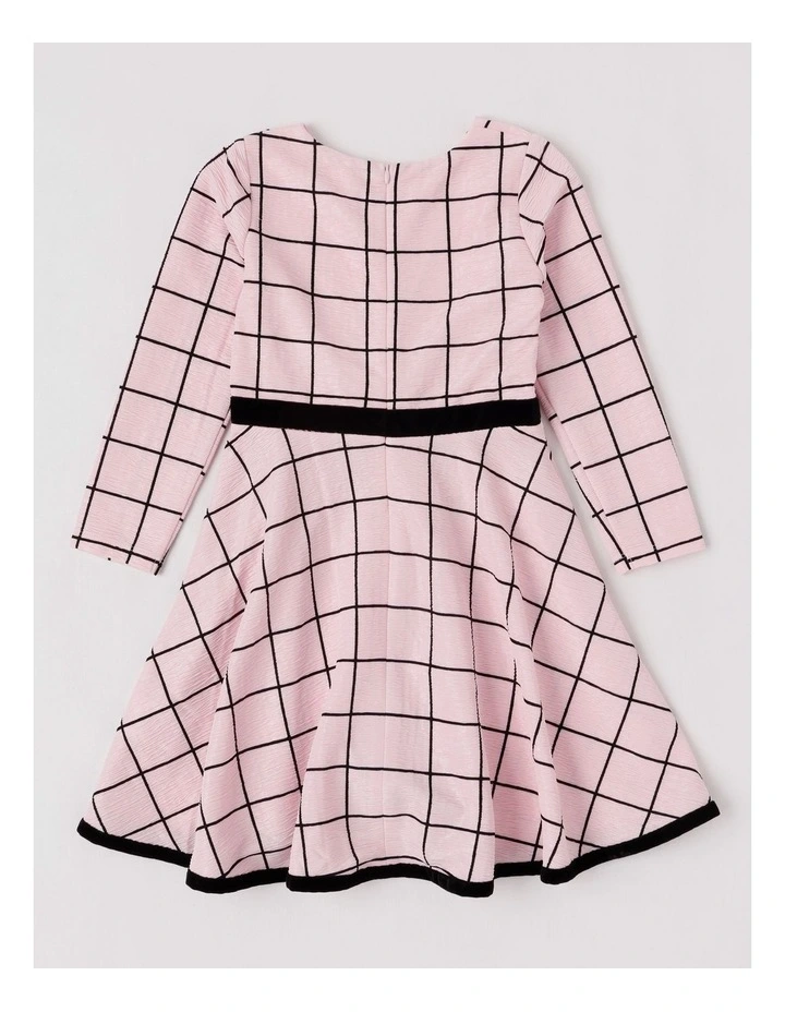 Madeline Crinkle Windowpane Dress in Pink image 3