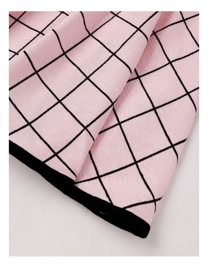 Madeline Crinkle Windowpane Dress in Pink image 4