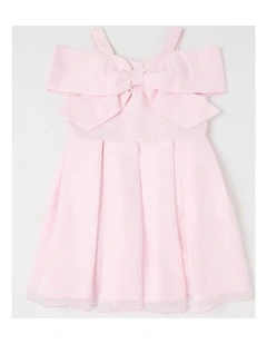 Adeline Organza Bow Dress in Pink