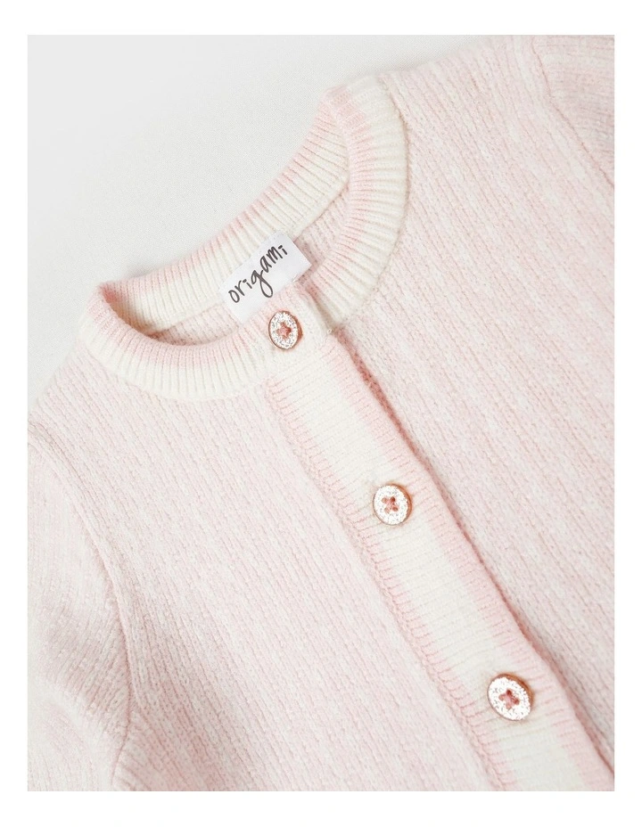 Leonora Tweed Look Knitted Dress in Pink image 3