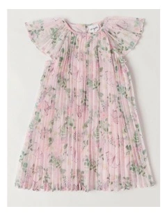 Daisy Pleated Aline Dress in Light Pink