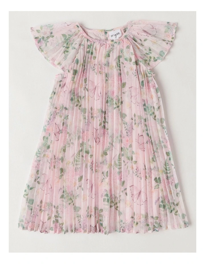 Daisy Pleated Aline Dress in Light Pink image 1