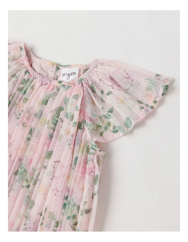 Daisy Pleated Aline Dress in Light Pink image 2