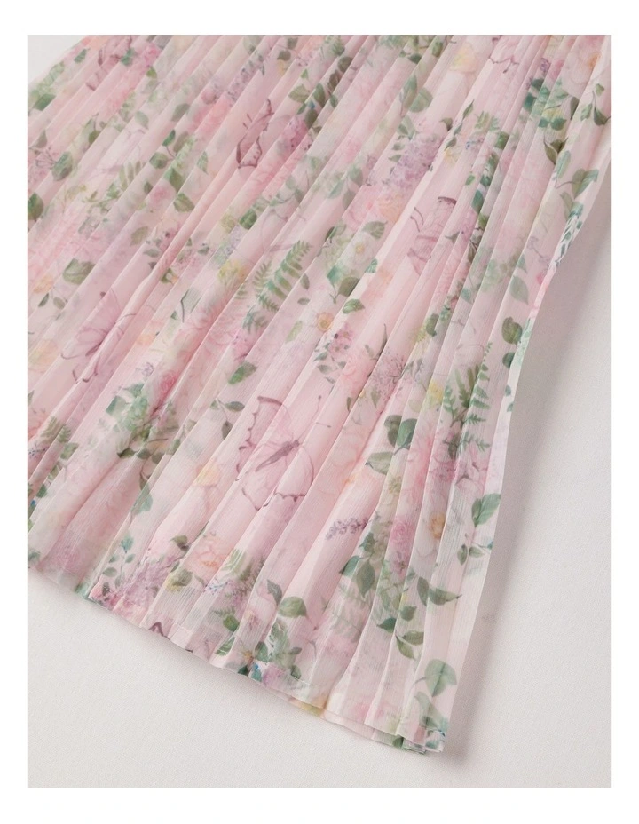 Daisy Pleated Aline Dress in Light Pink image 4