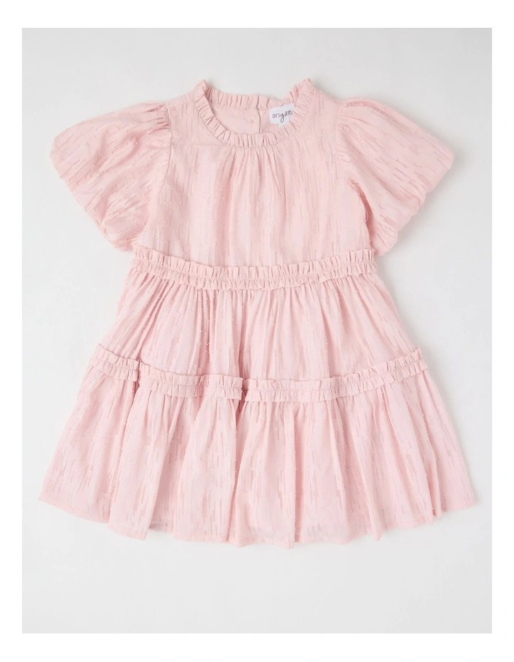 Ember Lurex Drop Waist Dress in Pink image 1