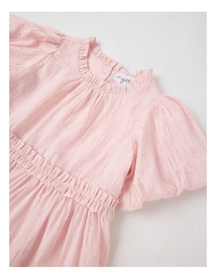 Ember Lurex Drop Waist Dress in Pink image 2