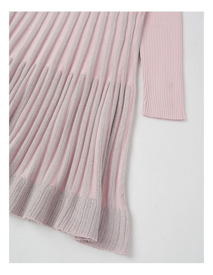 Zoe Knitted Dress with Boat Neck in Pink image 4