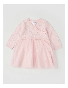 Lucie Pointelle Top and Tutu Skirt Dress in Pink