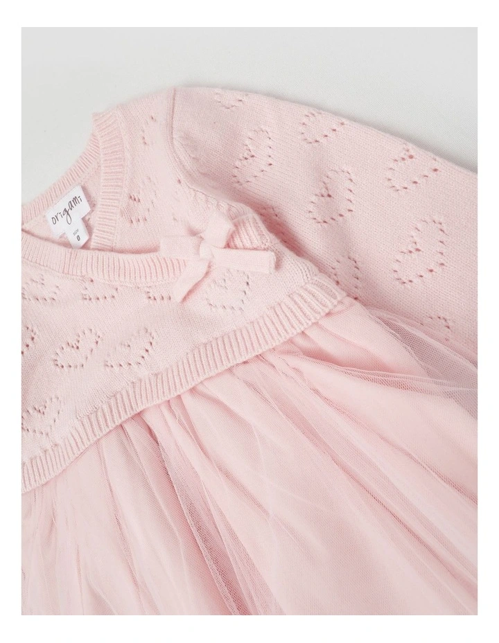 Lucie Pointelle Top and Tutu Skirt Dress in Pink image 2