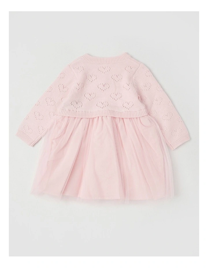 Lucie Pointelle Top and Tutu Skirt Dress in Pink image 3