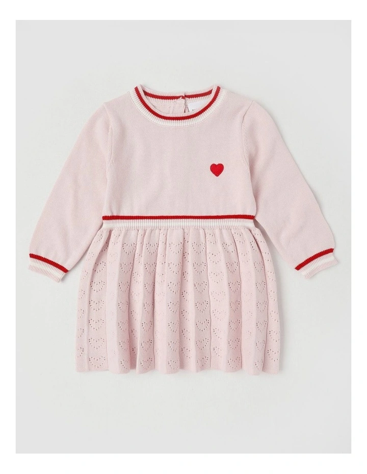 Daphne Knitted Dress in Pink image 1