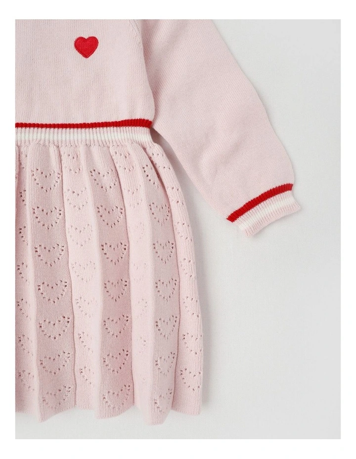 Daphne Knitted Dress in Pink image 2