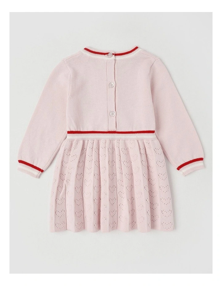 Daphne Knitted Dress in Pink image 3