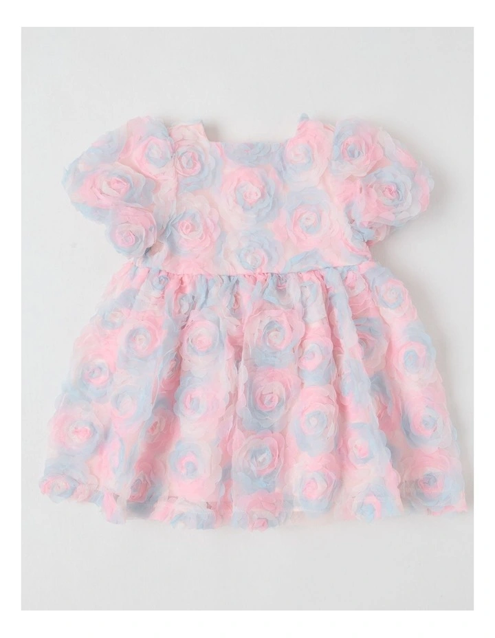 Lou Babydoll Textured Dress with Puff Sleeve image 1