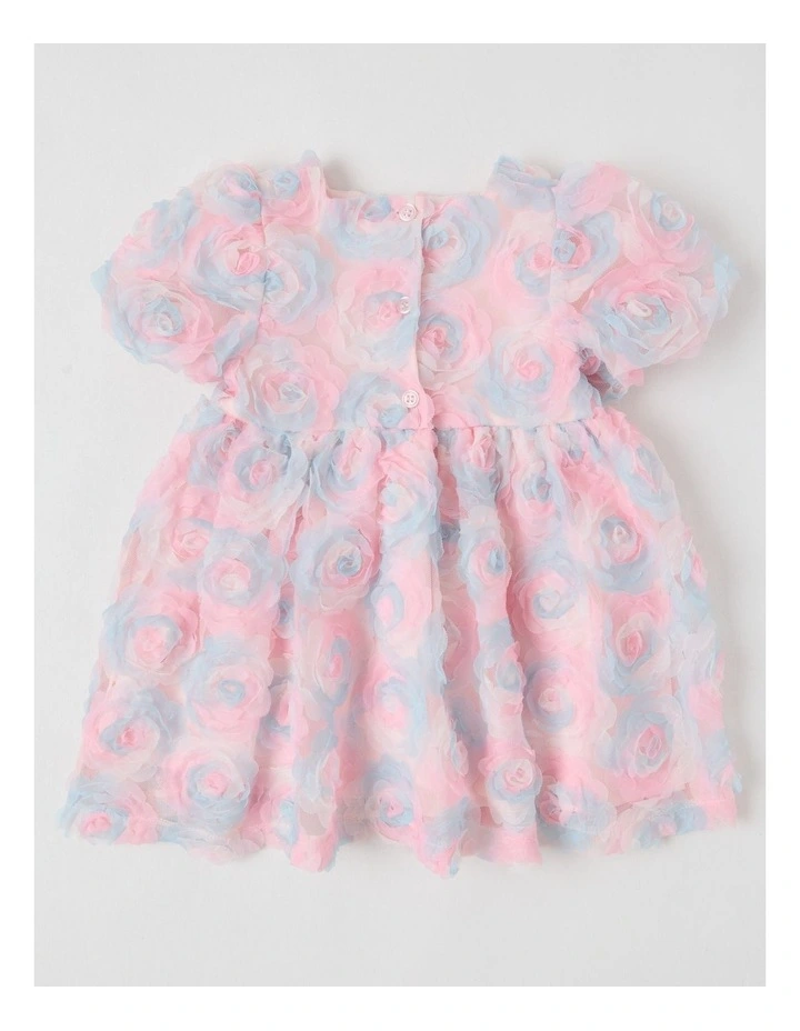 Lou Babydoll Textured Dress with Puff Sleeve image 3