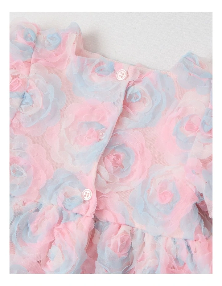 Lou Babydoll Textured Dress with Puff Sleeve image 4