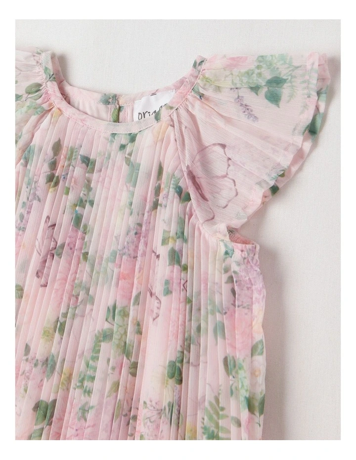 Mila Pleated A-Line Dress in Pink image 2