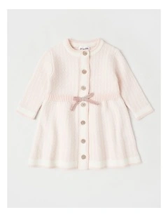 Nora Knitted Tweed Dress in Pink