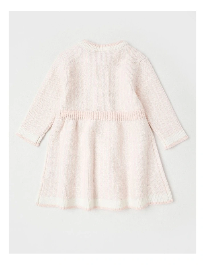 Nora Knitted Tweed Dress in Pink image 3