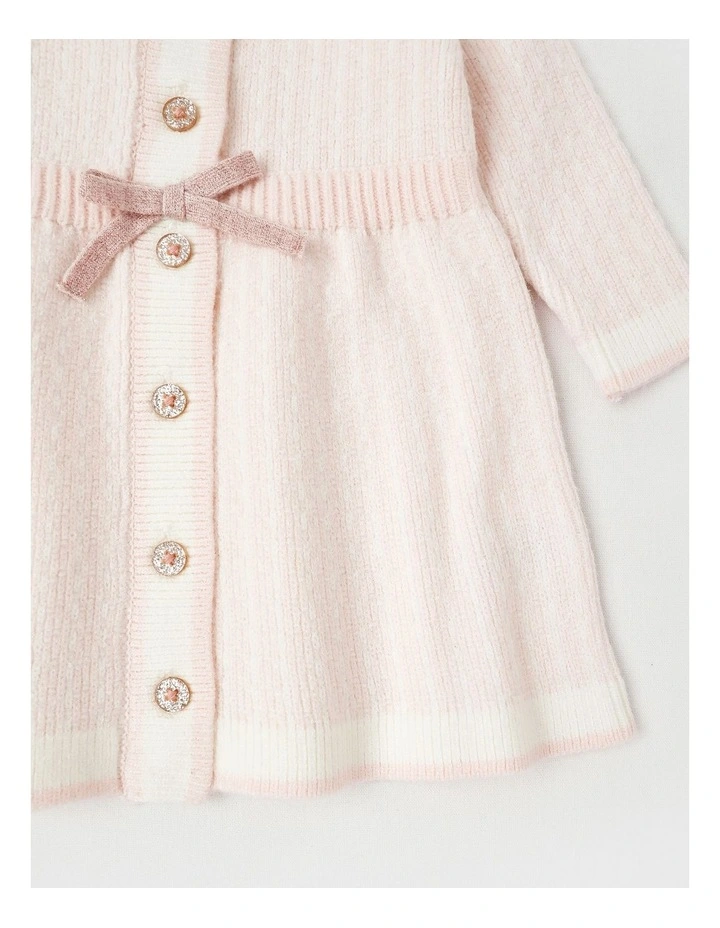 Nora Knitted Tweed Dress in Pink image 4