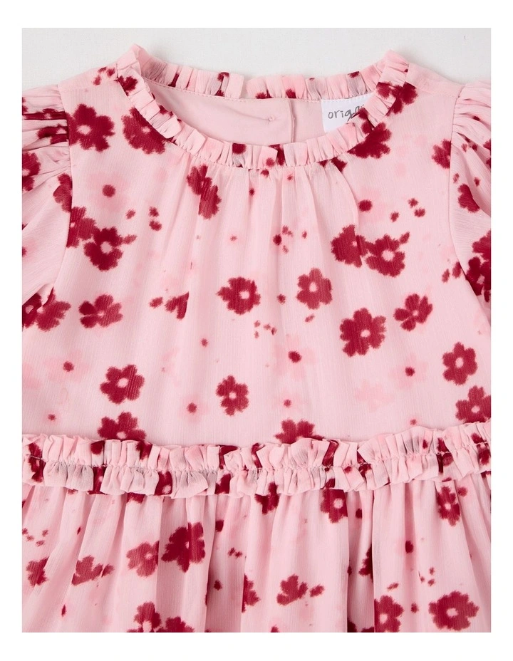 Ember Lurex Drop Waist Dress in Pink image 2