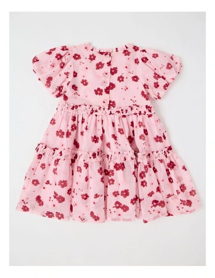 Ember Lurex Drop Waist Dress in Pink image 3