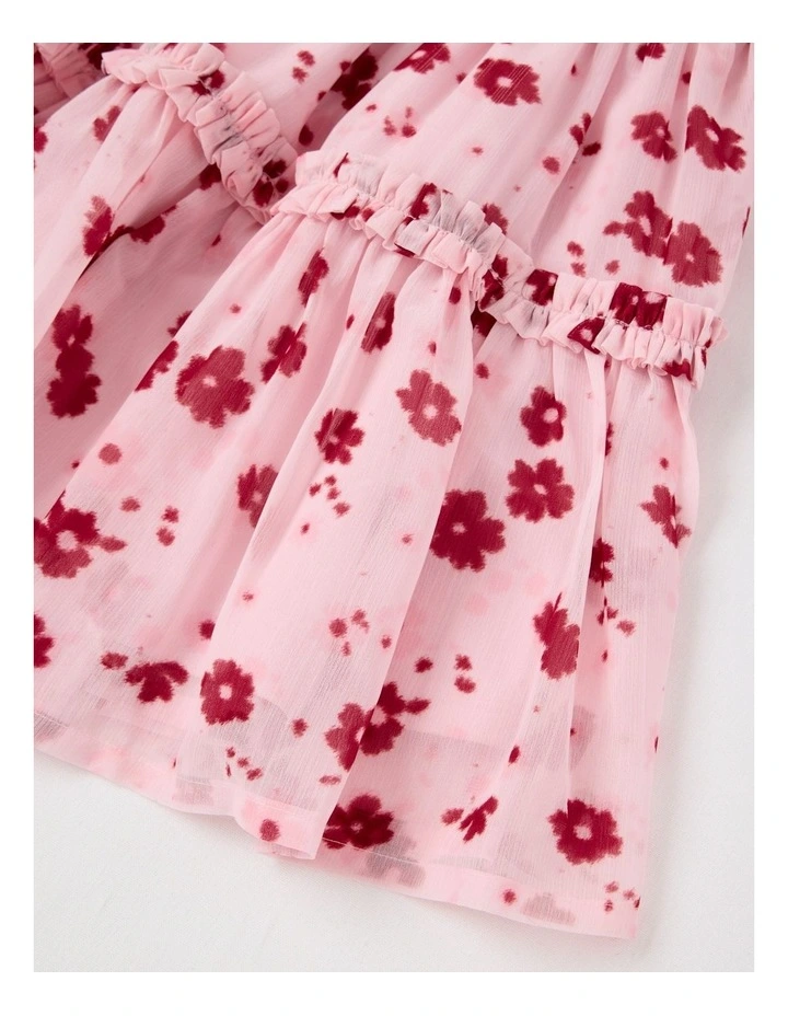 Ember Lurex Drop Waist Dress in Pink image 4