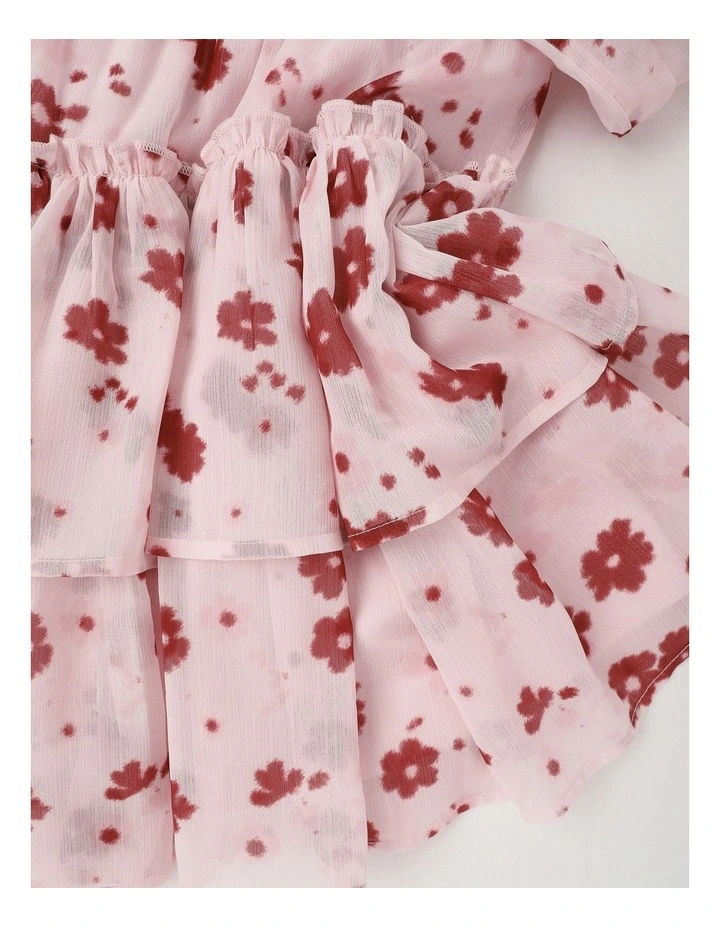 April Chiffon Dress in Pink image 2