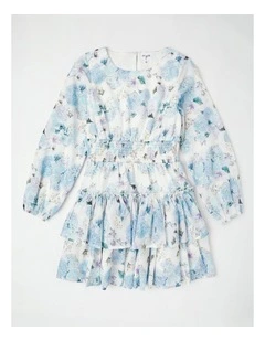 April Chiffon Dress in White