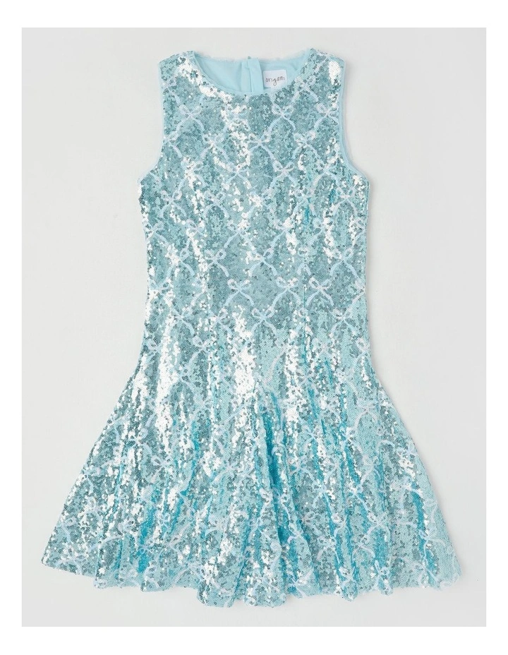 Elenor Bow Dress with Godet Inserts in Blue image 1