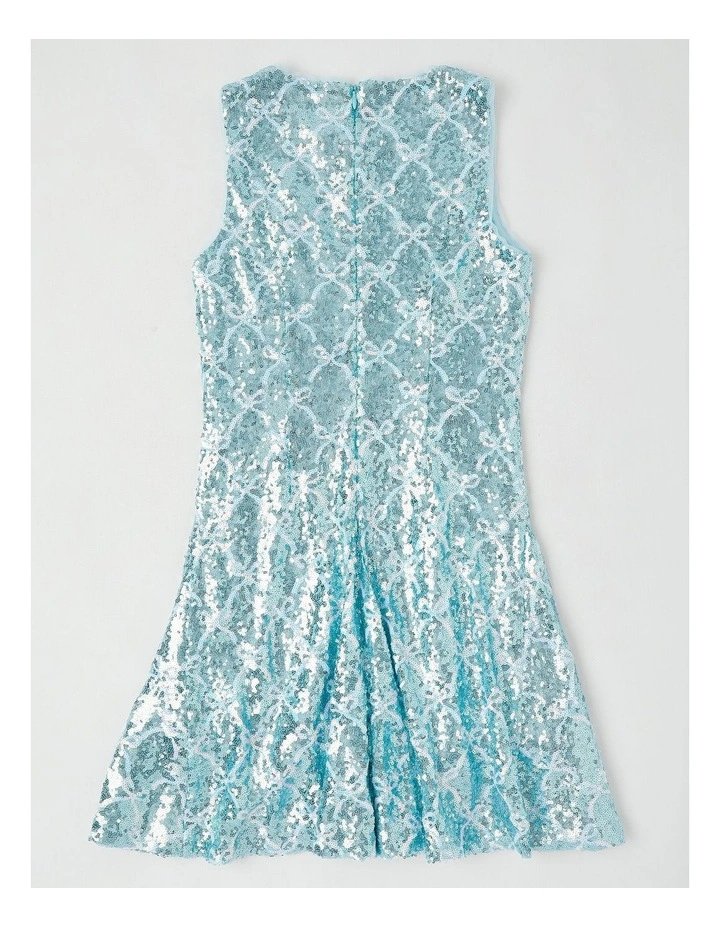 Elenor Bow Dress with Godet Inserts in Blue image 2