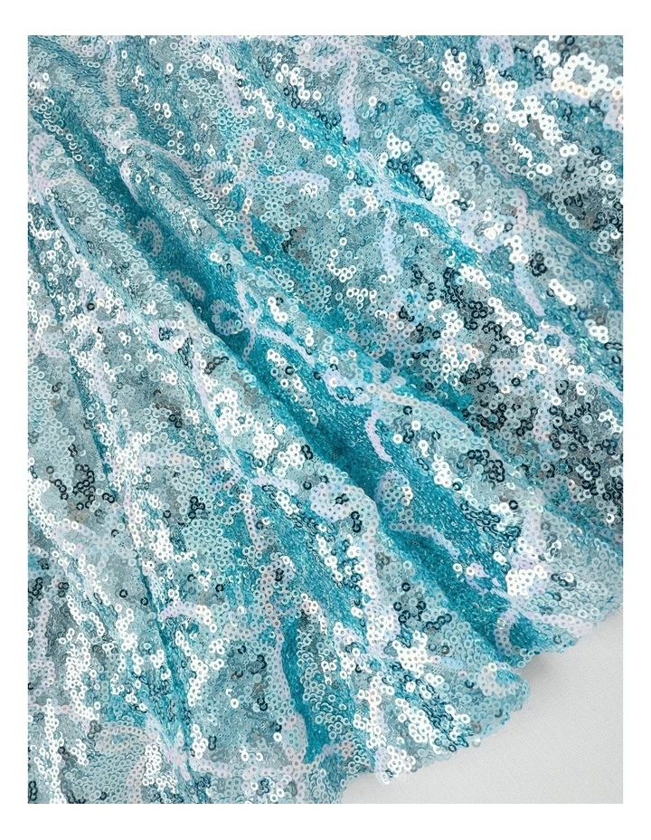 Elenor Bow Dress with Godet Inserts in Blue image 3